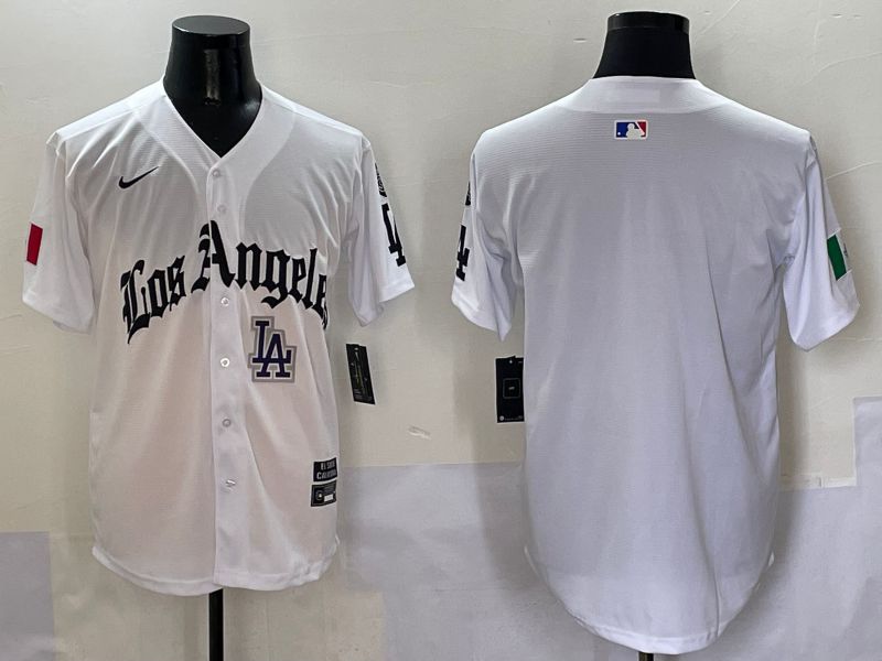 Men Los Angeles Dodgers Blank White Five generations Joint Name 2025 Nike MLB Jersey style 7->los angeles dodgers->MLB Jersey